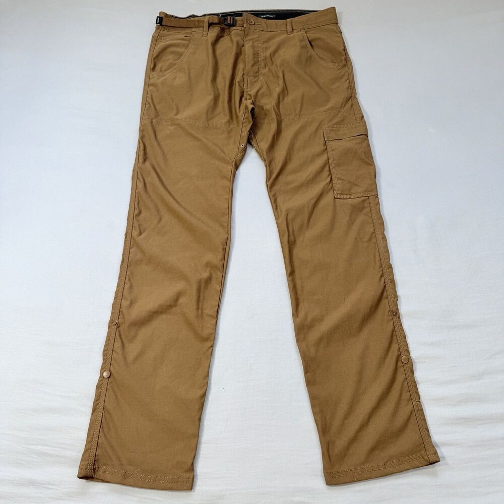 Prana Stretch Zion Cargo Pant 36 X 32 Slim Fit Brown Outdoor Vented Gorpcore - Picture 2 of 12